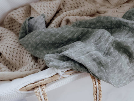2er-Pack Bio-Musselin-Stoffwindeln-Ein Blatt, ein Solid - My Comfy Nest