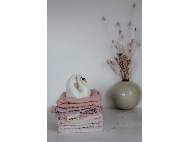 2er-Pack Bio-Musselin-Stoffwindeln-Ein Blatt, ein Solid - My Comfy Nest