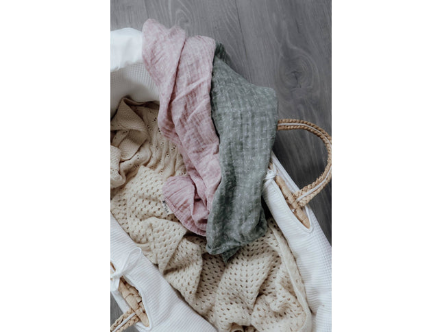 2er-Pack Bio-Musselin-Stoffwindeln-Ein Blatt, ein Solid - My Comfy Nest