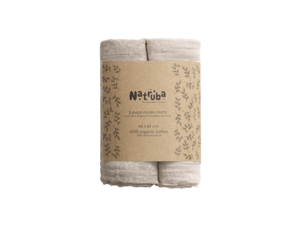 2er-Pack Bio-Musselin-Stoffwindeln-Ein Blatt, ein Solid - My Comfy Nest
