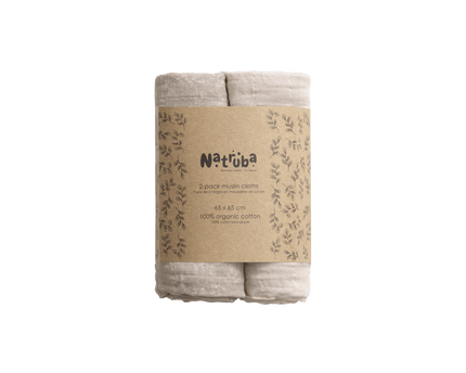 Bio Musselin Stoffwindeln  2er-Pack-Ein Blatt, ein Solid - My Comfy Nest