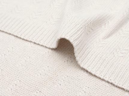 Decke Wiege 75x100cm Grain Knit - Oatmeal