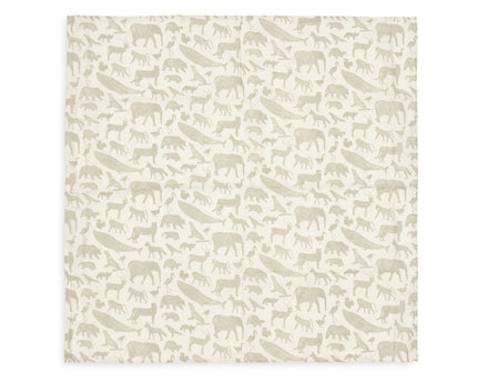 Muslin burp cloths, Hydrophil 70x70cm, Animals - Nougat - 3 pieces