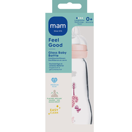 MAM Feel Good Glass Bottle matt 260 ml girl