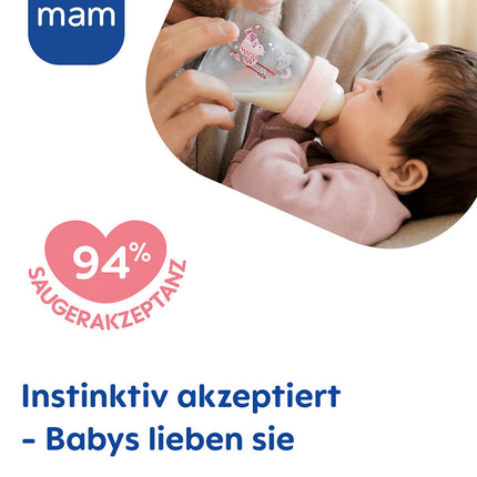 MAM Feel Good Glass Bottle matt 260 ml girl