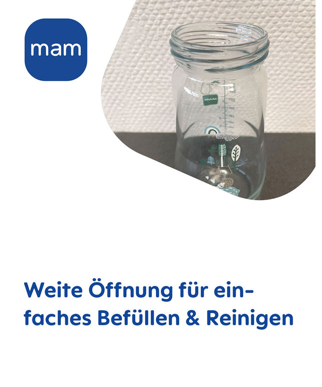 MAM Feel Good Glass Bottle matt 260 ml girl