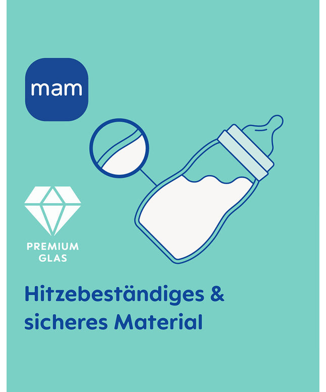 MAM Feel Good Glass Bottle matt 170 ml girl