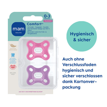 MAM Comfort Silikon 0-3 DP pink