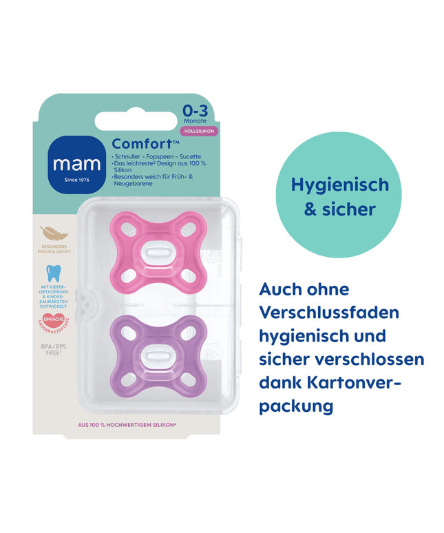 MAM Comfort Silikon 0-3 DP pink