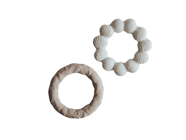 Beißring aus Naturkautschuk 2er-Pack Muschel und Meeresring - Mix - My Comfy Nest
