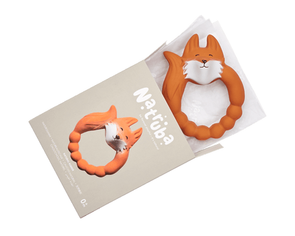 Beißring Fuchs aus Naturkautschuk - Orange - My Comfy Nest