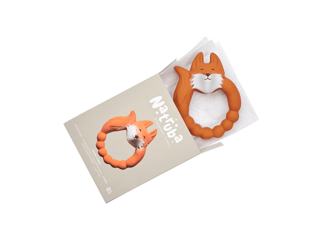 Beißring Fuchs aus Naturkautschuk - Orange - My Comfy Nest
