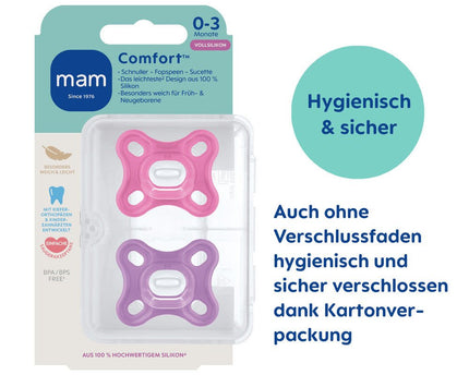 MAM Comfort Silikon 0-3 DP pink - My Comfy Nest