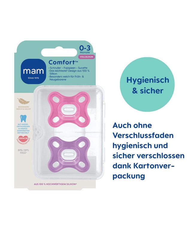 MAM Comfort Silikon 0-3 DP pink - My Comfy Nest