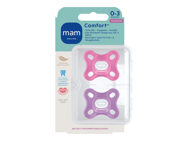 MAM Comfort Silikon 0-3 DP pink - My Comfy Nest