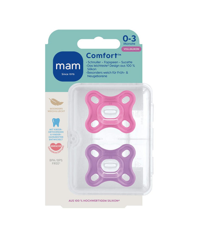 MAM Comfort Silikon 0-3 DP pink - My Comfy Nest
