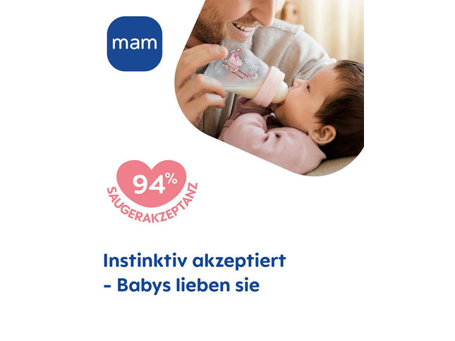 MAM Feel Good Glass Bottle matt 170 ml girl - My Comfy Nest