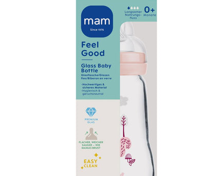 MAM Feel Good Glass Bottle matt 260 ml girl - My Comfy Nest