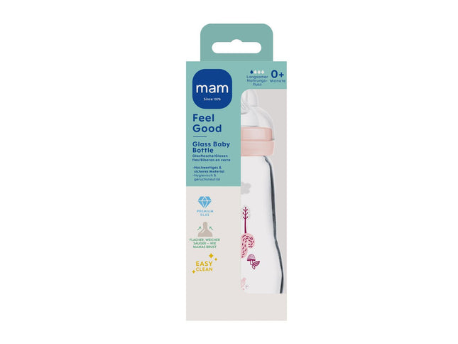 MAM Feel Good Glass Bottle matt 260 ml girl - My Comfy Nest