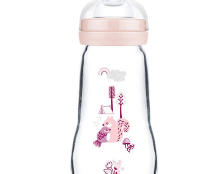 MAM Feel Good Glass Bottle matt 260 ml girl - My Comfy Nest