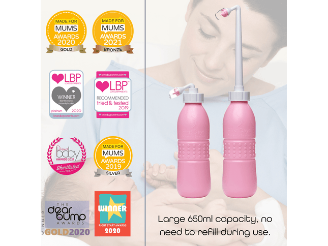 Maxi-Peri-Flasche 650ml – Sanfte Intimreinigung nach der Geburt-Rosa - My Comfy Nest