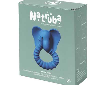 Naturkautschuk Beißring Elefant - Blau - My Comfy Nest
