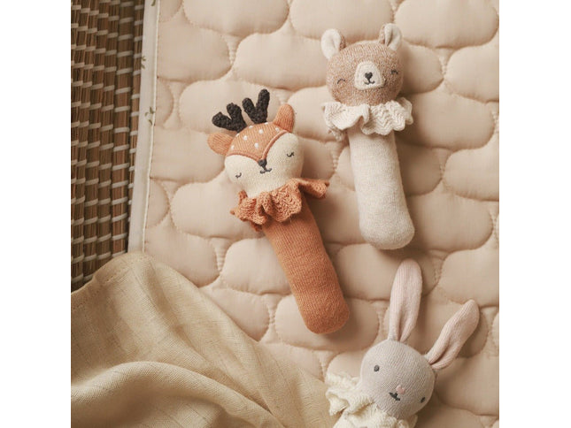 Rassel - Zierliches Hirsch-(15*8 cm)GOTS-zertifizierte Bio-Baumwolle - My Comfy Nest