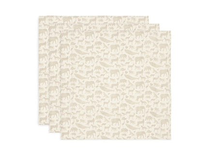 Spucktuch Hydrophil 70x70cm Animals - Nougat - 3 Stück - My Comfy Nest