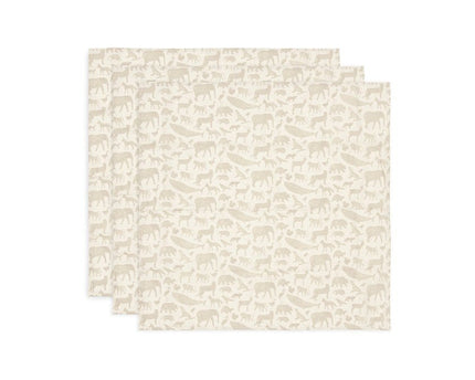 Spucktuch Hydrophil 70x70cm Animals - Nougat - 3 Stück - My Comfy Nest