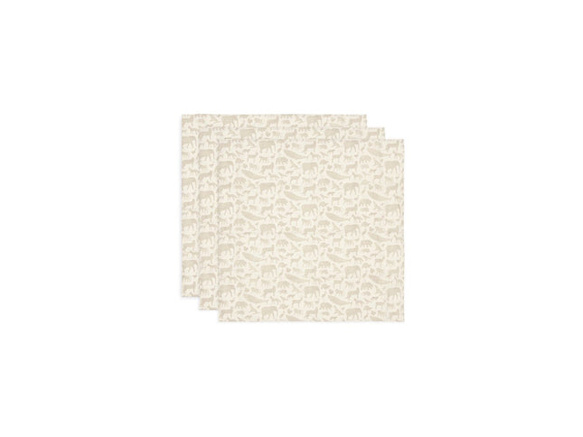 Spucktuch Hydrophil 70x70cm Animals - Nougat - 3 Stück - My Comfy Nest