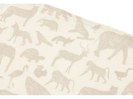 Spucktuch Hydrophil 70x70cm Animals - Nougat - 3 Stück - My Comfy Nest